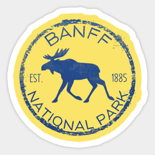 Banff National Park Alberta Canada Moose Lovers Souvenir Sticker